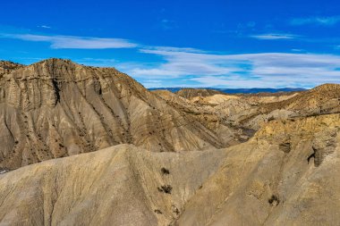 Tabernas Çölü, Desierto de Tabernas. Avrupa sadece çöl. Almerya, Endülüs bölgesi, İspanya. Vahşi doğa koruma alanı ve spagetti batı filmleri için mekan.