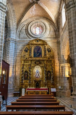 Jerez de la Frontera, İspanya - 15 Kasım 2021: Jerez de la Frontera Katedrali, Katedral de Jerez de la Frontera. Cadiz, Endülüs, İspanya