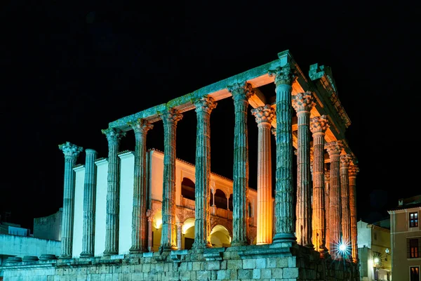 Мерида Испания Ноября 2021 Года Римский Храм Дианы Мериде Освещенный — стоковое фото