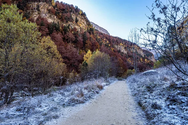 Hösten Landskap Utsikt Över Vacker Natur Ordesa Och Monte Perdido — Stockfoto