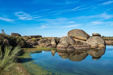 Los Barruecos Doğal Anıtı, Malpartida de Caceres, İspanya Extremadura.