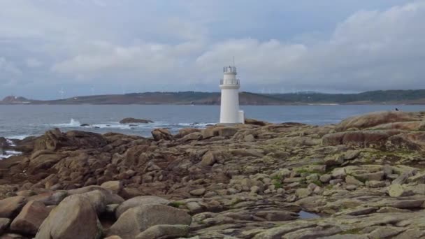 Lighthouse Muxia Coast Galicia Spain One Last Stages Jacobean Route — Wideo stockowe