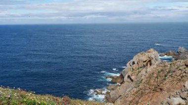 Atlantic Ocean landscape at Estaca de Bares peninsula coast. Province of A Coruna, Galicia in Spain.