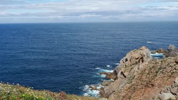 Atlantische Oceaan Landschap Estaca Bares Schiereiland Kust Provincie Coruna Galicië — Stockvideo