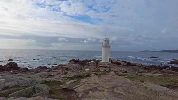 Lighthouse Muxia Coast Galicia Spain One Last Stages Jacobean Route — Vídeos de Stock