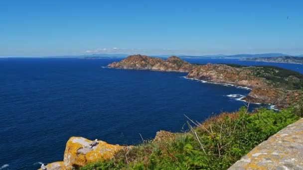 San Martino Island Islas Cies Atlantic Islands Galicia National Park — Vídeo de Stock