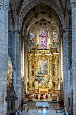 Interior of the Church of San Gil Abad at Burgos, Castilla-Leon, Spain in Europe