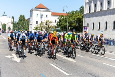 Munich, Germany - Aug 14, 2022: Competitors at the European Championships 2022. Mens Cycling Road Race in Munich, Germany