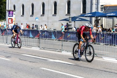 Munich, Germany - Aug 14, 2022: Competitors at the European Championships 2022. Mens Cycling Road Race in Munich, Germany