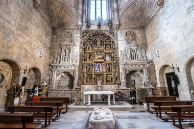 Interior of the Church of San Gil Abad at Burgos, Castilla-Leon, Spain in Europe clipart