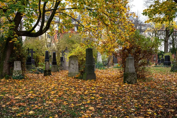 Vista Famoso Cemitério Norte Velho Munique Alemanha Com Lápides Históricas — Fotografia de Stock