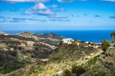 Moya vadisinin Moya, Gran Canaria, Kanarya Adaları, Europa 'daki İspanya manzarası