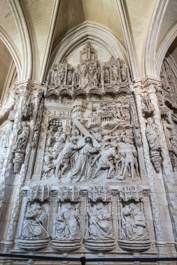 Interior of the Burgos Cathedral in Castilla y Leon, Spain. Unesco World Heritage Site. Erected on top a Romanesque temple, the cathedral was built following a Norman French Gothic model.