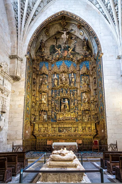 Interior of the Burgos Cathedral in Castilla y Leon, Spain. Unesco World Heritage Site. Erected on top a Romanesque temple, the cathedral was built following a Norman French Gothic model.