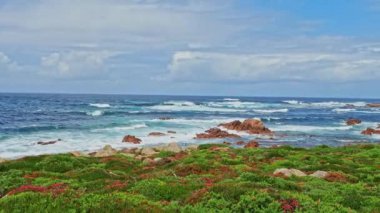 Praia do Trece Beach and section of the Lighthouse Trail, Camino dos Faros, Camarinas, Galicia, Spain