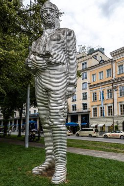 Münih, Almanya - Temmuz 07, 2021: Maximilian Josef Garnerin Heykeli, Kont von Montgelas, Maximilian von Montgelas, Promenadeplatz, Münih, Bavyera Almanya