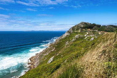Galiçya sahili manzarası, bu bölge Pontevedra, Galiçya, İspanya yakınlarındaki Vela sahili olarak bilinir.