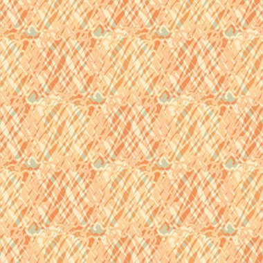 Soyut örülmüş vektör desenli arka plan. Düzensiz tığ işi iplik iplikçikli turuncu fon. Yazılı doku tekrarı. Yaz için karalama çizgileri her yere çizilmiş..