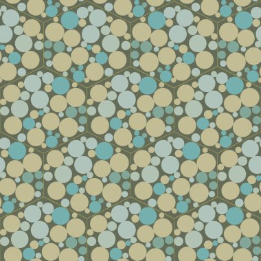 Soyut kabarcık altıgen vektörsüz şablon arka planı. Bal peteği tarzı daireler ve adaçayı yeşili renkler. Değişik kabarcıklarla geometrik yineleme. Yazın her yerinde.
