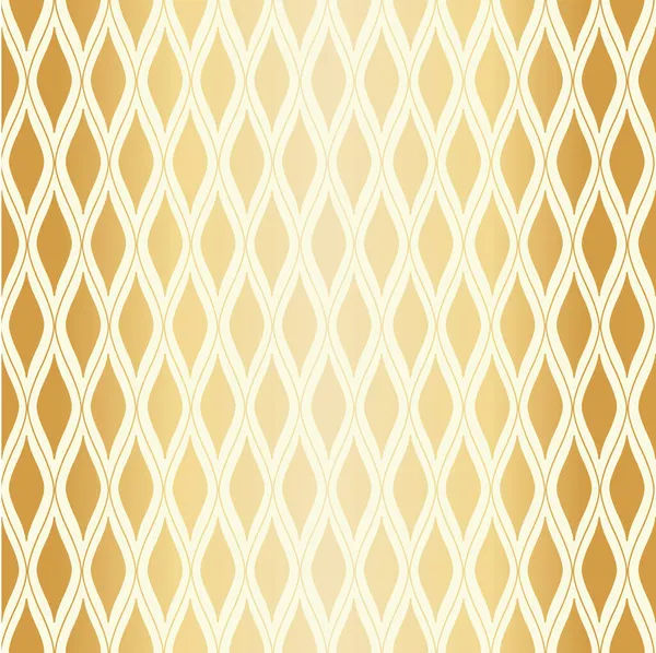 Gold foil ogee vector seamless pattern background with retro shape net 텍스처. 황금 크림흰 기하학적 격자를 뒤로 젖히는 것. 역사적 모티프 두 오 톤 재연 축하, 결혼식을 위해 인쇄. — 스톡 벡터