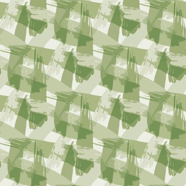 Sepet dokuması vektörsüz desen arkaplanı. Arkaplanda organik fırça darbeleri var. Adaçayı yeşili, sahte suluboya, kabataslak kumaş. Düzensiz kırışıklık bezi doku izi