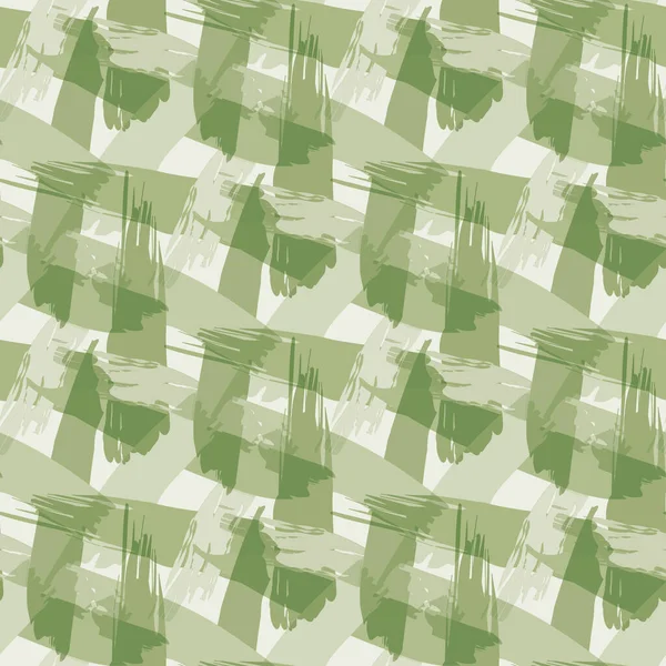 Basket weave vector seamless pattern background. Loose organic painterly brush stroke blend backdrop. Sage green faux watercolor rough rattan fabric style. Irregular crinkle cloth texture print — Stock Vector