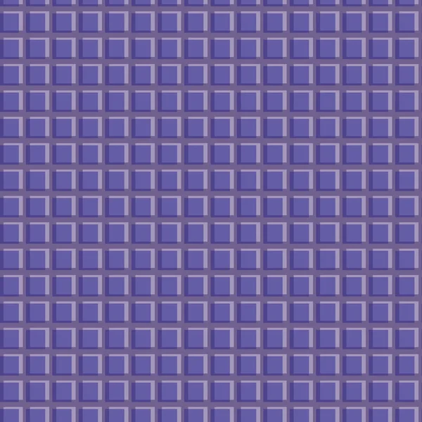 レトロ抽象グリッドモザイクベクトルシームレスパターン。抽象的な地理織りの背景をブレンド。レトロな1960年代のグリッチスタイル。タイルの色ブロック幾何学的な3D効果の十字。紫色のフェイクワッフル織り効果 — ストックベクタ