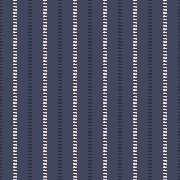 Abstract steek stijl streep vector patroon naadloze achtergrond. Lopende hand steek naald werk effect verticale afwisselende strepen. Eenvoudige borduursteek herhalen in indigo blauw en roze. — Stockvector