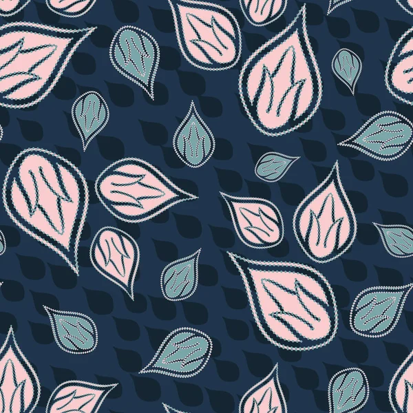 Современные абстрактные стилизованные рассеянные лепестки фона. Бесшовный векторный рисунок. Декоративные цветочные изолированные цветы розовым синим цветом на текстурированном фоне. Ручное рисование ботанической флоры повторить. По всему миру — стоковый вектор