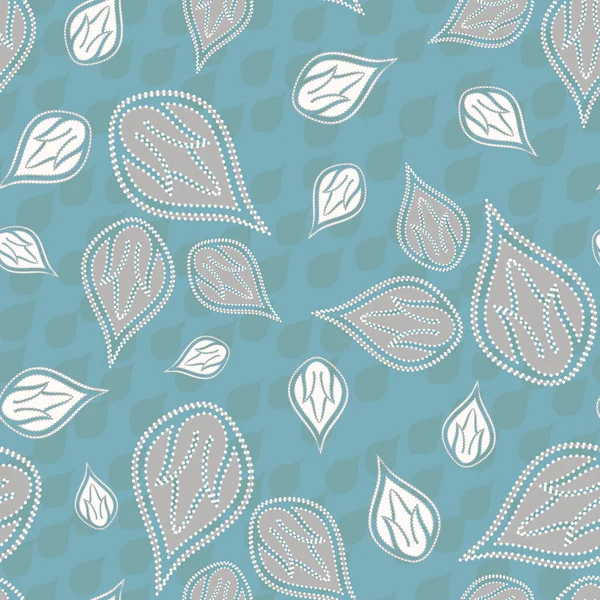 Moderne abstrakte stilisierte verstreute Blütenblätter Hintergrund. Nahtloses Vektormuster. Dekorative florale isolierte Blüten hellblaugrauen Hintergrund. Handgezeichnete botanische Flora — Stockvektor