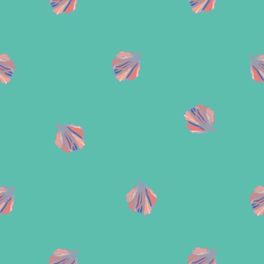 Vahşi çayır çiçeği yapraksız vektör desenli arka plan. Su mavisi arkaplana serpilmiş pembe çiçek yaprakları. İllüstrasyon çiçekleri. Çiçekler çiçek açar, botanik resim yaz için tekrarlanır.