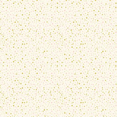 Şirin polka noktaları kusursuz vektör desenli arka plan. Rastgele boyanmış pastel renkler pembe, altın sarısı, sarı noktalı şekiller arka plan. Yoğun daire konfeti dokusu. Grafiksel biçim desensel tasarım ögesi.