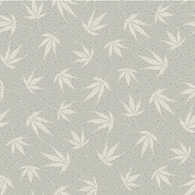 Boston sarmaşığı kusursuz vektör yapısı. Tarafsız arkaplan, polka nokta dokusunda dağınık yaprak şekilleri. Boyalı fırça darbesi bitki örtüsü motifleri. Partenocissus Tricuspidata