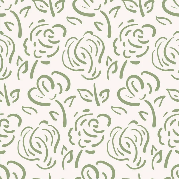 Yaban çiçeğinin kusursuz vektör yapısı. Sage Green Meadow çiçeklerinin dokuma arkaplanı. El çizimi sanat tasarımı botanik tasarımı. Bahçe çiçeğinin estetik stili her yere basılmış..