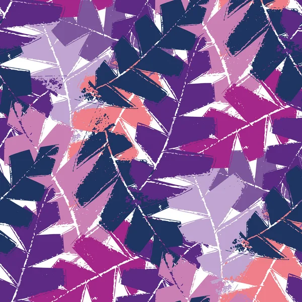 Soyut mono yazdırma biçimi geriye pürüzsüz vektör şablonu bırakır. Üst üste binen katmanlı kesilmiş yapraklı doku arkaplanı. Mor mavi tasarım. İyilik için her tarafı botanik..