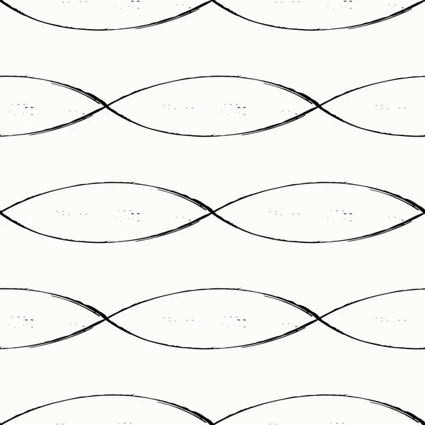 Abstract Grunge Loops Seamless Vector Pattern Fine Calligraphy Twisting Brushlines —  Vetores de Stock