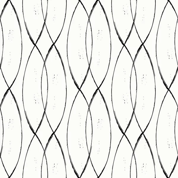 Abstract Grunge Loops Seamless Vector Pattern Fine Calligraphy Twisting Brushlines —  Vetores de Stock