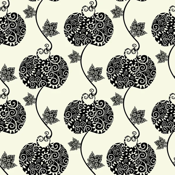 Elegant Stylized Apple Leaf Seamless Vector Pattern Background Vintage Stencil — Image vectorielle