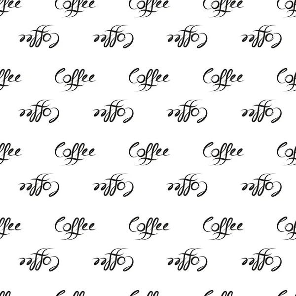 Handgezeichnete Vektorkalligrafie Und Einzigartiger Pinselstift Schriftzug Wort Kaffee Nahtloser Hintergrund — Stockvektor