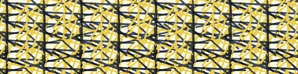 Язати Язати Стиль Сітки Вектор Безшовної Рамки Фону Синьо Жовтий — стоковий вектор