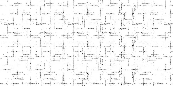 Abstrakter Vektorrand Hintergrund Mit Störgitterverzerrung Pinselstrich Feine Gebrochene Linien Quadratische — Stockvektor