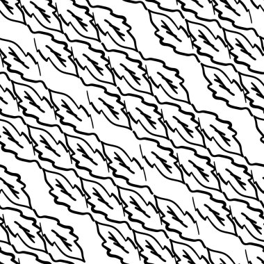 Soyut yaprak çelengi köşegen çizgili vektörsüz model arka plan. Tek renk çizgili arka plan ve tek bir birleşik yaprak. Paralel anahat yaprakları tekrarlanıyor. Paketleme için satır tasarımı, web.