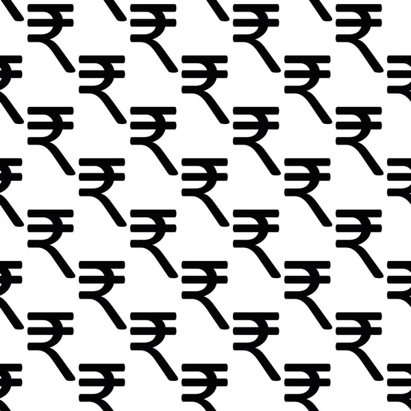 印度卢比符号矢量图案无缝背景 黑色白色单色背景与几何布局货币图标 财务重复 图形资源资产用于货币 — 图库矢量图片