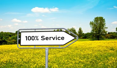 Service, Sign before a meadow clipart