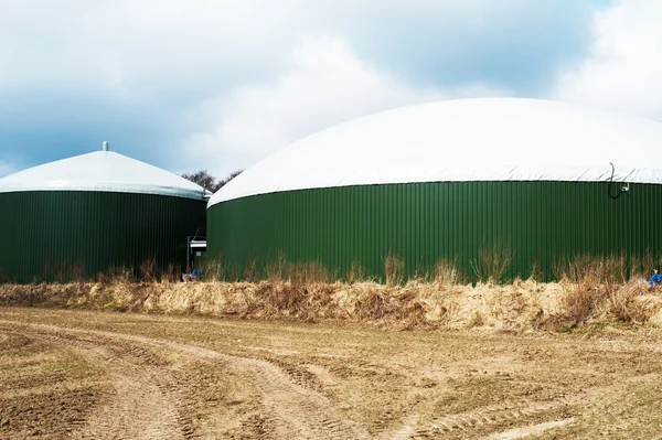 Detalhes de uma fábrica de biogás — Fotografia de Stock
