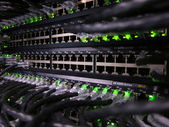 síťové kabely v datovém centru