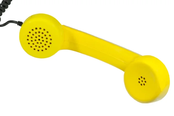 Telefone amarelo auscultador — Fotografia de Stock