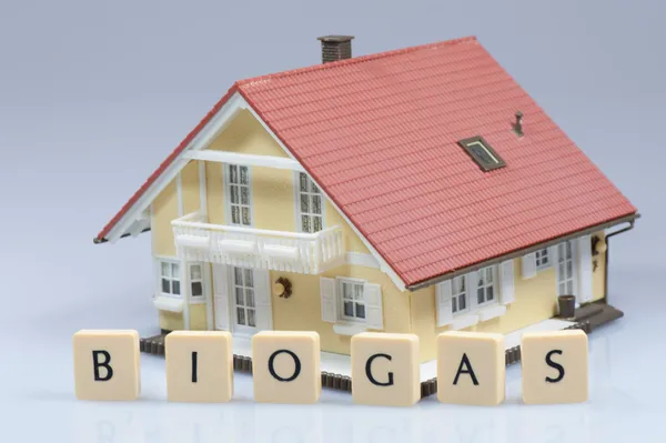 Utilization of biogas for a house — Stock Photo, Image