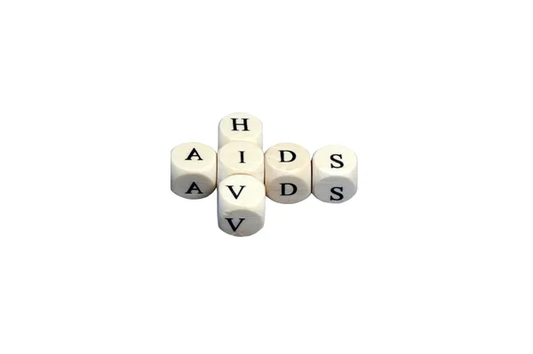 Dopis kostky s slovo aids hiv — Stock fotografie