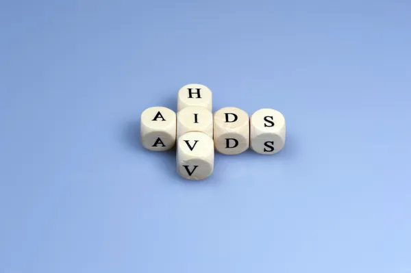 Letter cubes with word AIDS HIV — Stock Photo, Image